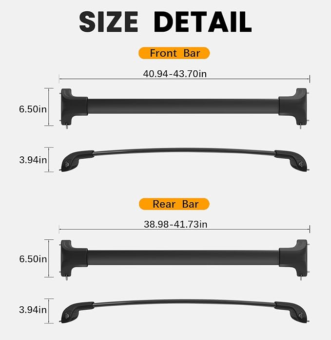 300lbs Lockable Roof Rack Cross Bars for Honda CRV CR-V & CRV Sport Hybrid 2023-2026 & Cadillac XT6 2020-2025, Heavy Duty Aluminum Roof Rails Crossbar for Luggage Kayak Bike Snowboard