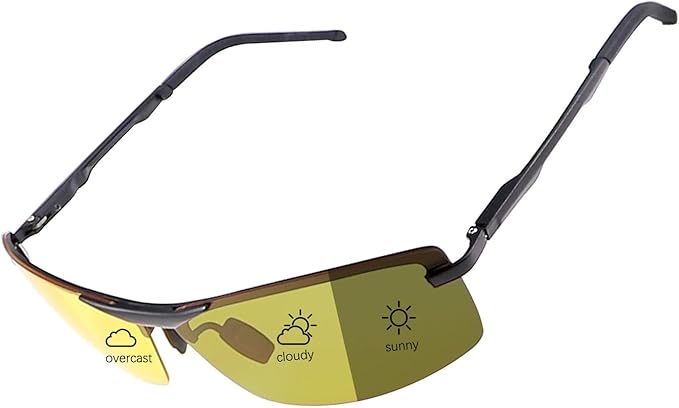 Polarized Photochromic Sunglasses for Men - UV Protection and Lightweight Sun Glasses for Driving Fishing