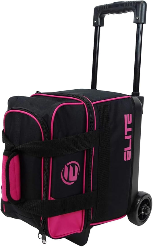 ELITE Basic Single Roller Bowling Ball Bag | Multiple Colors | Fits Up to Size 10.5 Shoes | Compact Design | Bowling Bags With Wheels