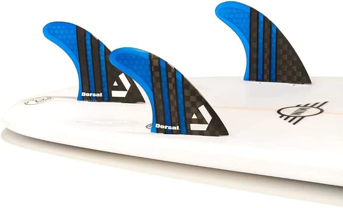 DORSAL Surfboard Fins Thruster 3 Set FCS Compatible with Carbon Honeycomb Hexcore