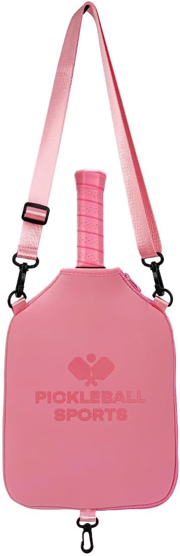 ORiver Pickleball Paddle Crossbody Bag, Lightweight Neoprene Sling Pack, Adjustable Strap Holds 2 Pickleball Paddles, Pink Gift for Court Travel & Daily Use