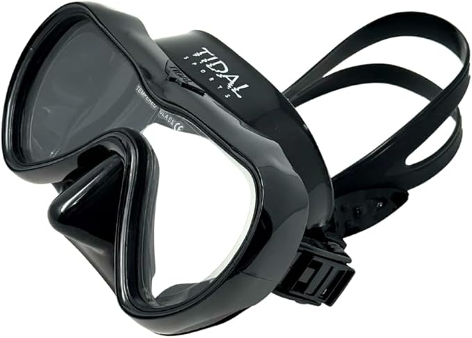 Tidal Mask-Advanced Anti Fog Diving Mask for Scuba Diving, Snorkeling, Free Diving&Swimming. Wide-Angle Tempered Glass Single Lens.