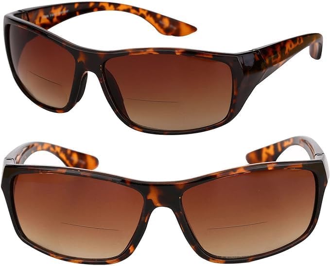 Mass Vision 'The Driver' 2 Pair of Unisex Bifocal Reading Sunglasses with High Definition Amber Lenses - UV400 Protection