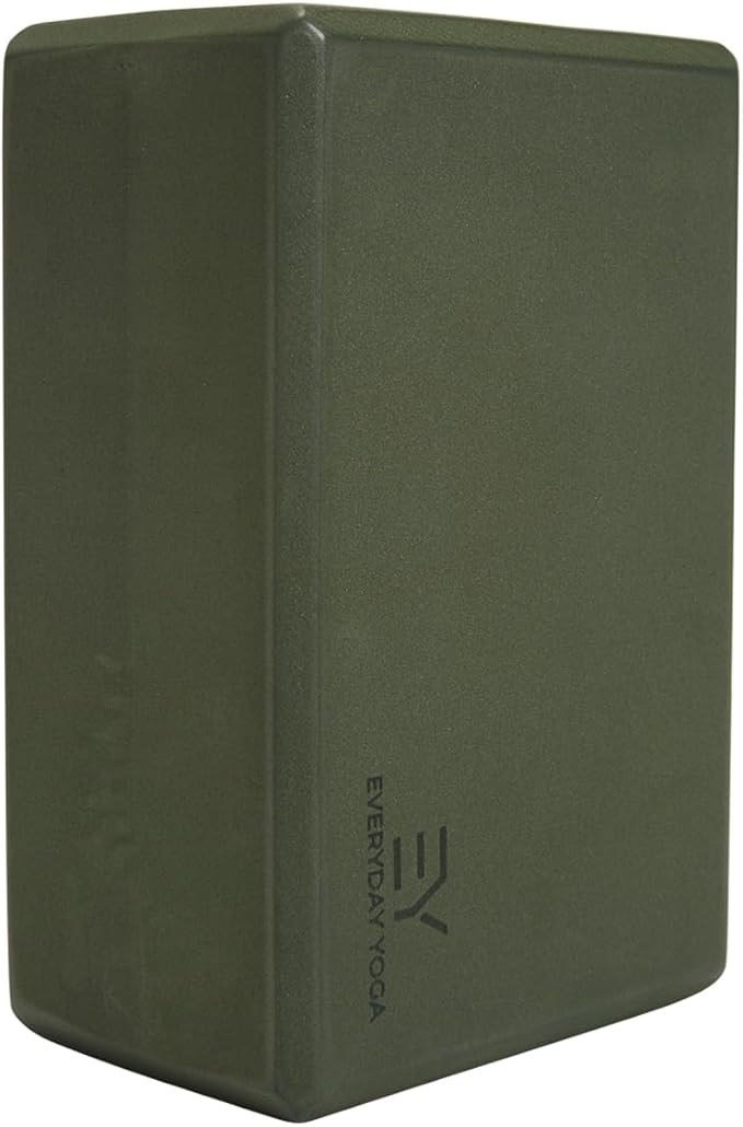 𝗘𝘃𝗲𝗿𝘆𝗱𝗮𝘆 𝗬𝗼𝗴𝗮 Deluxe Mat and Yoga Foam Block Set - Non Slip, Eco Friendly, Anti-Tear, 5mm Thickness for Yoga - Dark Olive