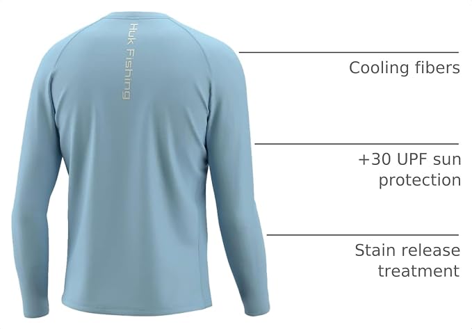 HUK Men's Pursuit Vented Long Sleeve Fishing Shirt (+30 UPF)