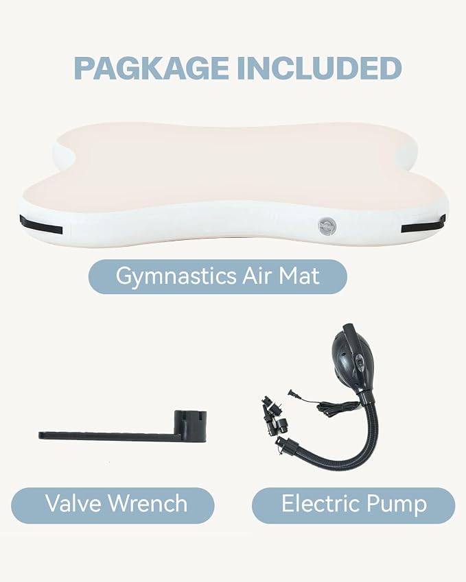 Inflatable Gymnastics Air Spot Mat, Tumbling Mat Tumble Air Spot - Gymnastics Training Springboard - Round Inflatable Springboard with Pump for Yoga Training Cheerleading Home Use