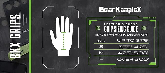 Bear KompleX 2 Hole Leather Hand Grips for Workouts, Pull-ups, Weightlifting, WOD Gymnastics, Crosstraining Palm Grips with Wrist Wraps, Hand Protection from Rips and Blisters,1 Pair