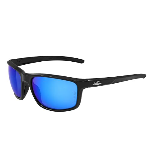 Bullhead Safety Eyewear Pompano Glasses – Anti-Fog, Lightweight, Scratch Resistant, UV Light Blocking Sunglasses for Driving, Golf, Boating, Outdoor Work, Blue Mirror Lens