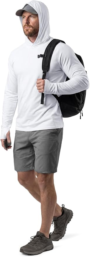 CQR Men's UPF 50+ Sun Protection Long Sleeve Quick Dry Athletic Shirts, Stretch Running Workout Hiking T-Shirts