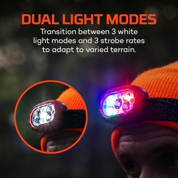 NEBO IllumaTrace Blood Tracker Headlamp | 100 Lumens, Rechargeable LED Light for Blood Trail Tracking While Hunting, Durable & Water Resistant, White Light Mode, Includes USB Charging Cable