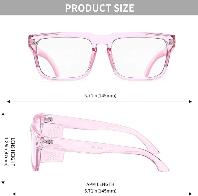 Z87 High-Visibility Construction Anti-Fog Photochromic UV400 Blue Light Blocking Impact Resistant Safety Glasses