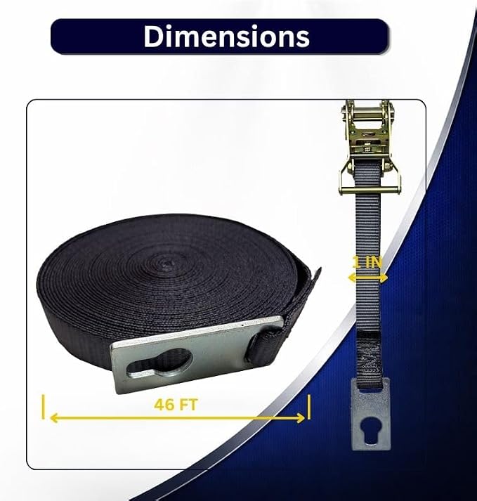 Brumleve Center Ridge Strap Kit with Ratchet, 1 inch x 46 feet/Keyhole Plates