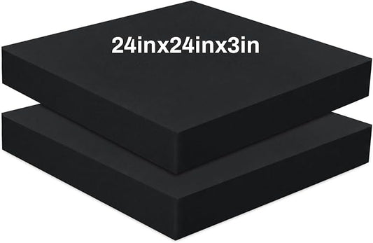 Frienda 2 Pack 3" X 24" X 24" Upholstery High Density Foam Cushion Replacement Square Cut to Size Foam Couch for Chair Couches Padding Shipping Packing DIY Cosplay Projects
