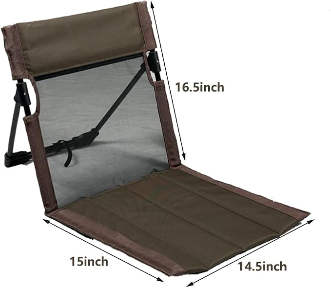 2 Pack Foldable Camping Chairs with Mesh Backrest,Ultra-Light Portable Beach Chairs with Carry Bag for Sunbathing Swimming Poolside Picnic Lawn Road Trips (Brown)
