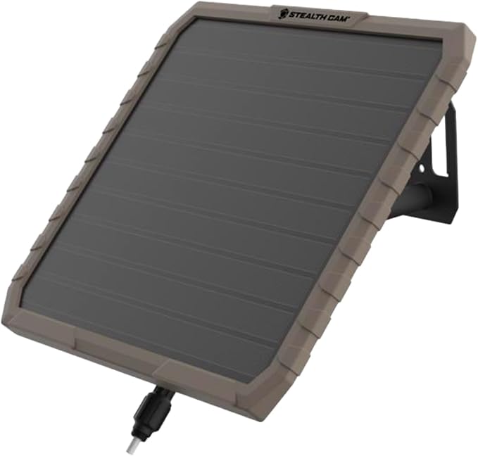 Stealth CAM FieldMAX External EX Solar Battery Pack, 10" Panel, 3000mAh Rechargeable Battery, 6ft Insulated Power Cable, USB Included, Compatible with Trail Cameras w/ 12V Battery Jack
