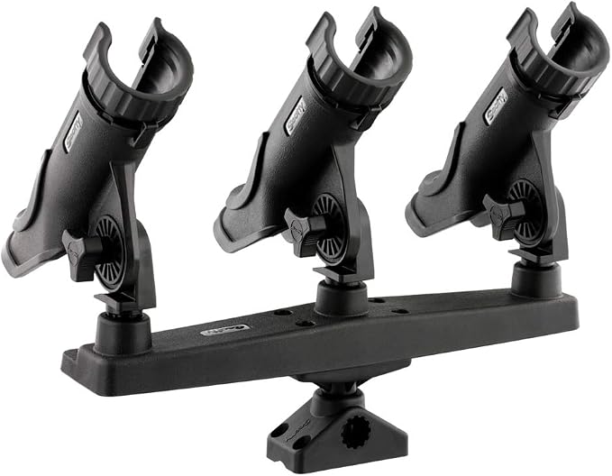Scotty #256 Triple Rod Holder, black, one size