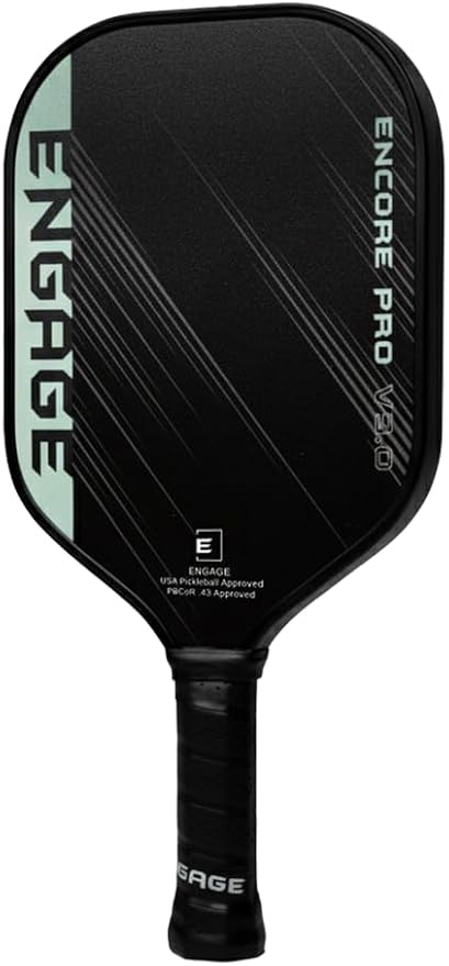 Engage Encore Pro V3.0 Pickleball Paddle | Raw Carbon Fiber & Polymer Core for All-Around Playability
