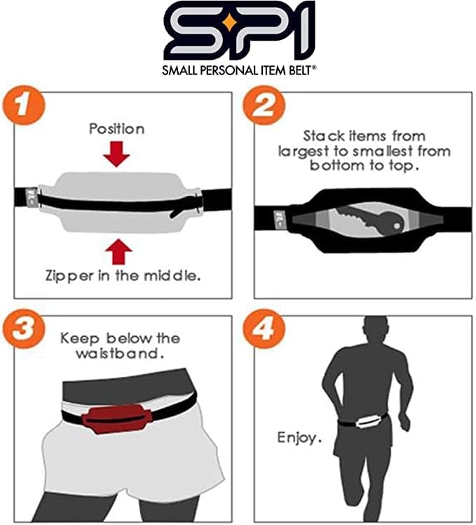 SPIbelt Running Belt Original for Women Men, Phone Holder for Running, Running Fanny Pack, Holder for Phone, Running Waist Pack, Adjustable Waist, [Fits All Phones]. Anthracite with Black Zipper