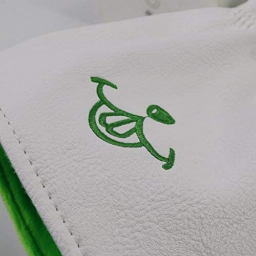 Big Teeth Golf Cover Lucky Clover Headcover Covers, Driver Fairway Wood Hybrid Headcovers Fits Blade Mallet Putter Iron and Woods with Magnetic White Shamrock Head Club Protector Leather