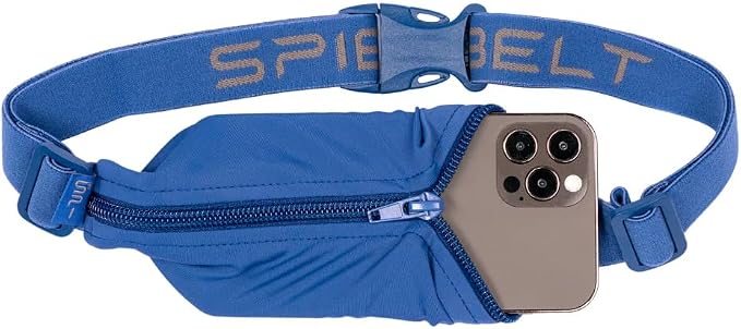 SPIbelt Running Belt Original Monochromatic for Women Men, Phone Holder for Running, Running Fanny Pack, Holder for Phone, Running Waist Pack, Adjustable Waist, [Fits All Phones]. Space Blue