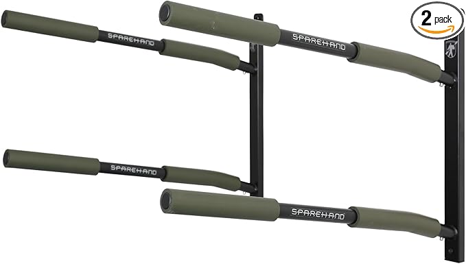 SPAREHAND 2 SUP Wall Mount Rack - Heavy Duty Aluminum 27″ Long Arms with 100 lb. Weight Capacity - Wall Hanger Rack for Holds 2 Surfboards or SUP PaddleBoards - Ideal for Home & Garage Display - Black
