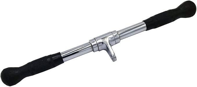 qibylift Barbell Multi-Exerciser Cable Attachment For Cable Machines, Lat Pull Down Bar Cable Machine Attachments, Tricep Press Down Bar, Revolving Straight Curl Pulldown Bar with Rotating & Rubber Handle Grips