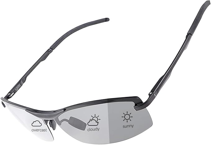 Polarized Photochromic Sunglasses for Men - UV Protection and Lightweight Sun Glasses for Driving Fishing