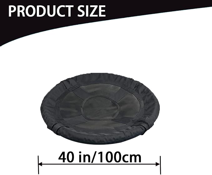 40-Inch Tree Swing Replacement Fabric，Saucer Swing Replacement Cover，Round Saucer Swing Seat Cover, Oxford Fabric(Black, 40) (Black, 40 inch)