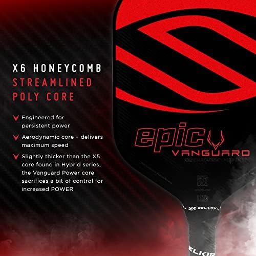 Selkirk Sport Vanguard Hybrid Pickleball Paddle | Carbon Fiber Pickleball Paddle with a Polypropylene X5 Core | Pickleball Rackets