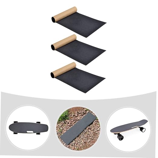 3Pcs Wear Resistant Grip Tape for Skateboards Replaceable Skateboard Sandpaper with Reliable Viscosity for Convenient Use and Enhanced Grip