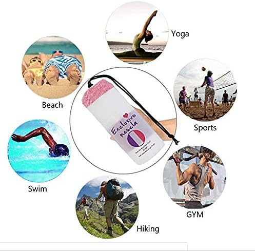 Exclusivo Mezcla 2 Pack Microfiber Quick Dry Beach Towels, Large Lightweight Sandfree Pool Towels for Swimming Camping Travel with Bag (Blue and Red, 30x60 Inches)