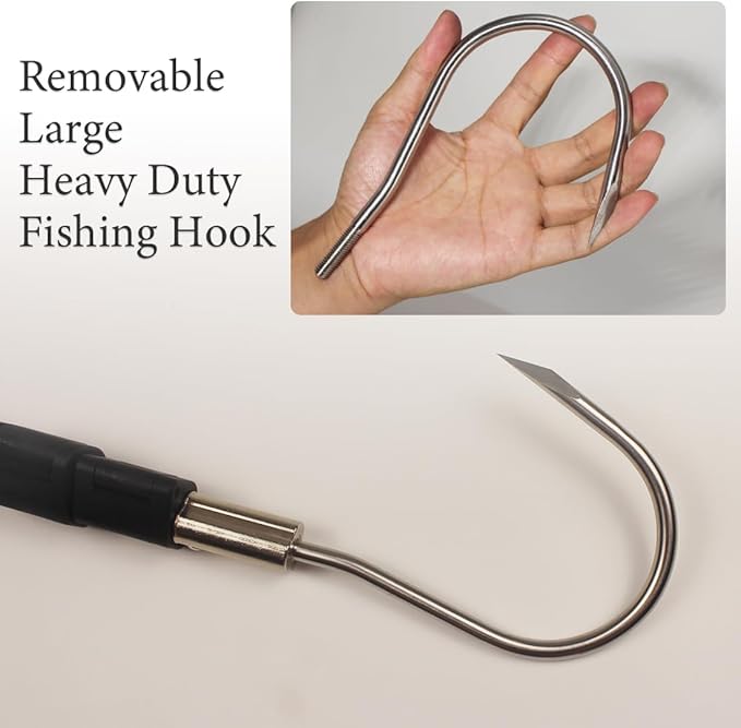 Dutiplus Telescopic Fish Gaff with 1~5 Teeth Assorted harpoons Barbed, Sea and Ice Fishing Spear Gig for Hunting Fish Frog Mole
