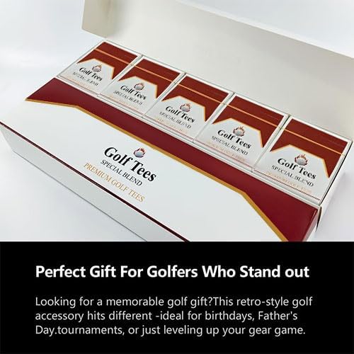 Premium Bamboo Golf Tees | 83mm (3.25") Wooden Tees | Golf Gifts for Men | Vintage-Style tee Case Golf Accessories for Men | Funny Golf Accessory for Golfers