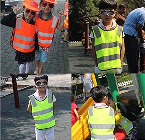 AIEOE Kids High Visibility Safety Vest Reflective Running Lightweight Traffic Walking Breathable Construction Vest