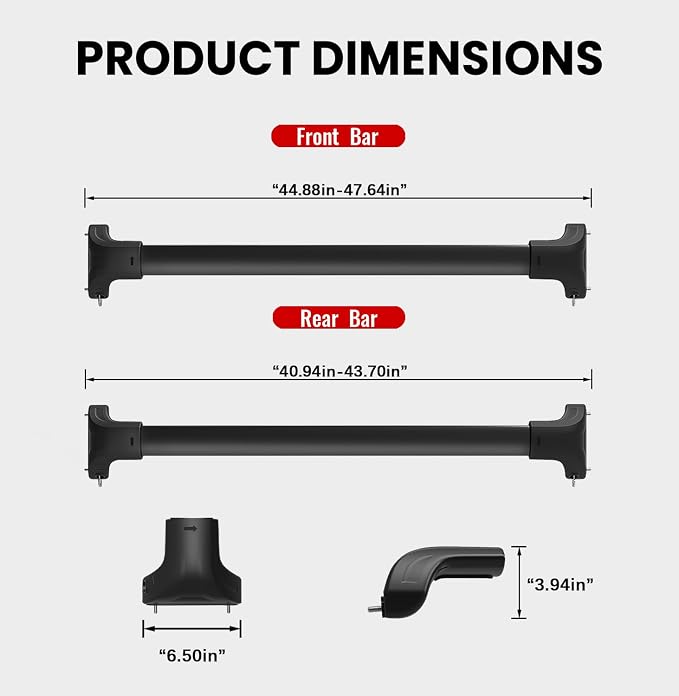 300lbs Roof Rack Cross Bars Fit for 2021-2026 Jeep Grand Cherokee L 3-Row & 2022-2026 Grand Cherokee WL 2-Row, Heavy Duty Lockable Roof Rails Croosbars for Cargo Carrier Kayak Bike Snowboard