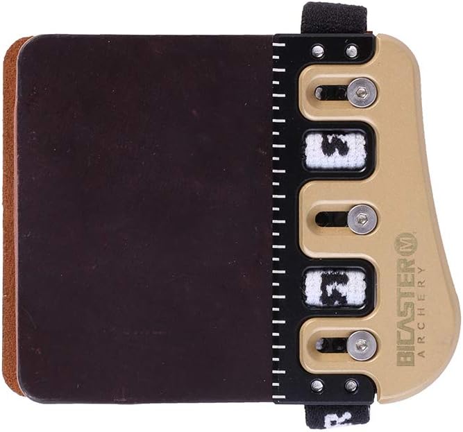 BICASTER Barebow Finger Tabs Cordovan Leather + Brass Finger Guards - RH