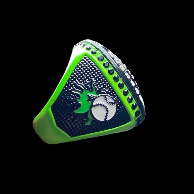 Legacy Rings 1 or 12 Pack Neon Green Baseball Softball Championship Trophy Ring Award for Tournament Champion or Finalist
