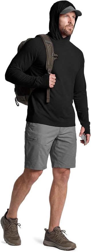 CQR Men's UPF 50+ Sun Protection Long Sleeve Quick Dry Athletic Shirts, Stretch Running Workout Hiking T-Shirts