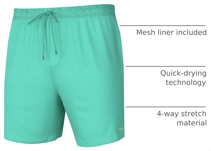 HUK Men's Pursuit Volley Short, Quick-Dry Fishing Shorts for Men
