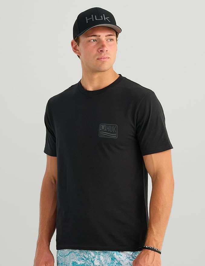 HUK Mens Fishing Graphic Tee, Performance Short Sleeve, Quick-Dry