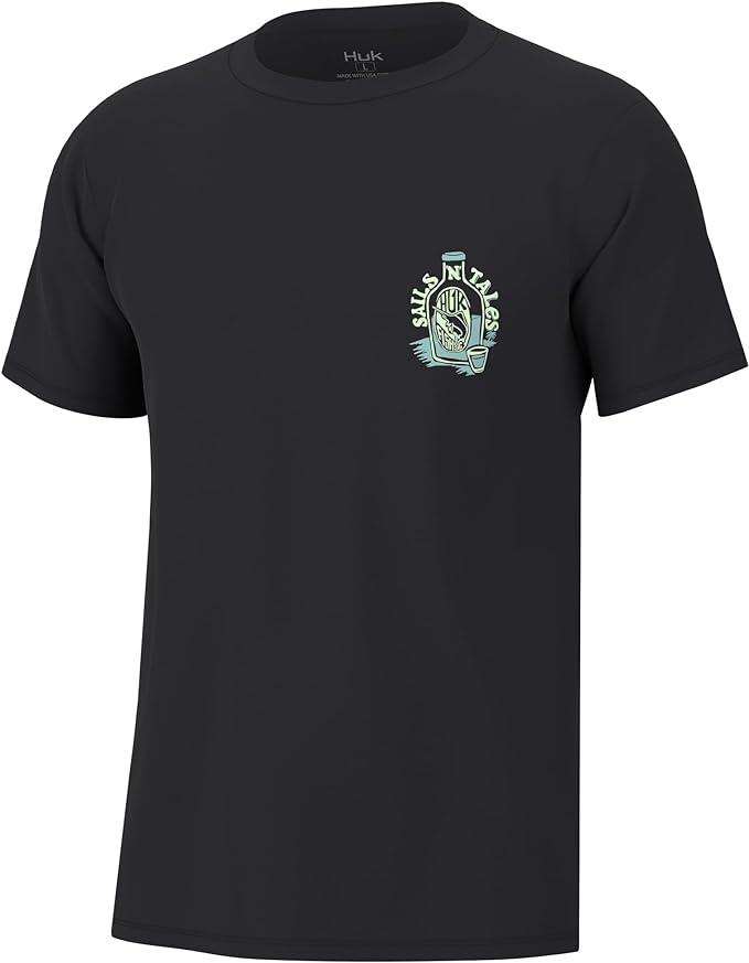 HUK Mens Fishing Graphic Tee, Performance Short Sleeve, Quick-Dry