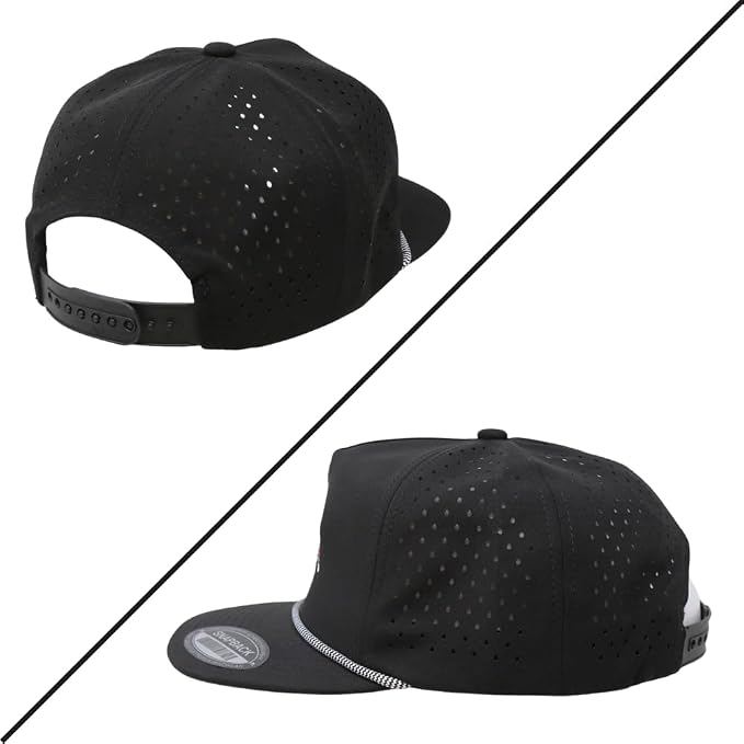 Trout Hat for Men - Dri-Fit Snapback Fishing Cap with Embroidered Rainbow Trout - Performance Laser Back Hat