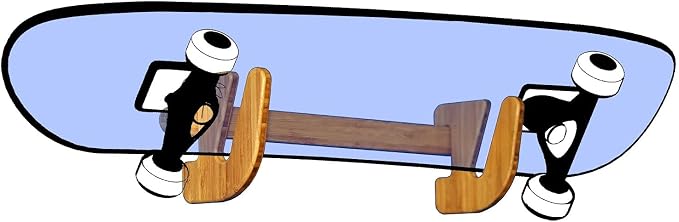 Grassracks Bamboo or Birch Wood Skateboard and Snowboard Storage Rack for Decks Only (No Trucks or Bindings) - The Lana`I Series (Between 1-5 Decks)