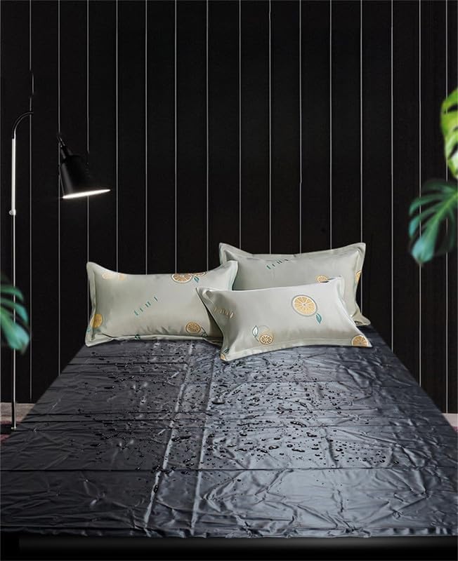1 Comfortable Black PVC Plastic Mattress, Reusable, Equipped with Waterproof Cloth (220cm X 130cm) - H8