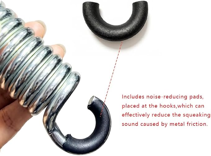 Spring Hooks for Patio Swings 770lb Maximum Weight Recommendation Load-Bearing Hammock Swing Accessories 4.06-Inch Galvanized Hooks 2-Pack Cross Swing Springs with Noise-Reducing Pads