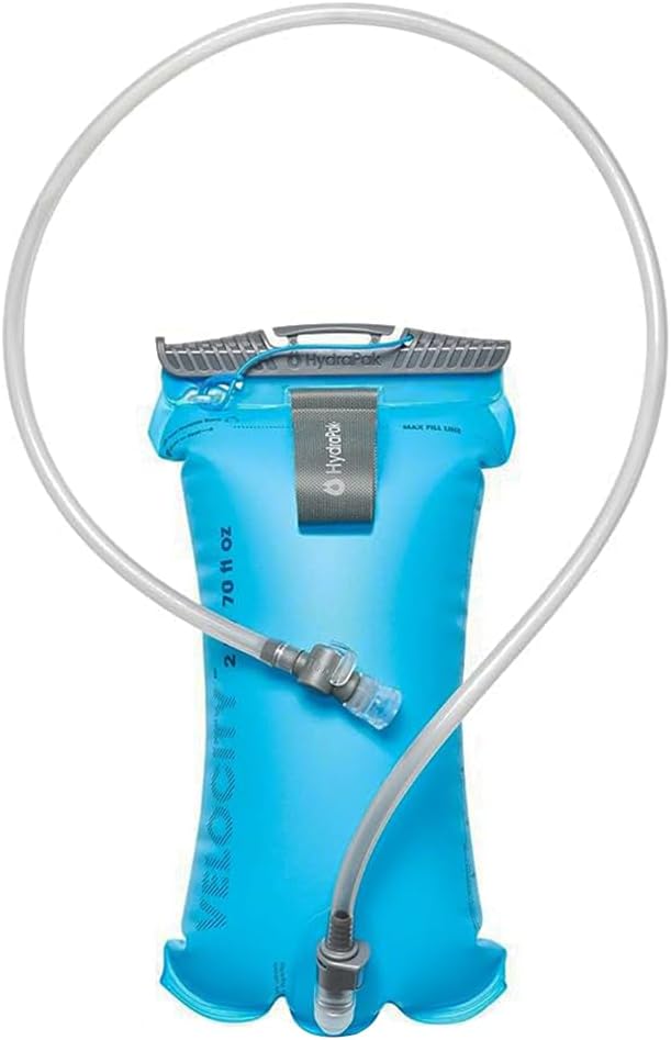 HydraPak Velocity Hydration Reservoir (1.5L, 2L, 3L), Ultralight Water Bladder, Self-Sealing Bite Valve, Leak Proof, Reversible, Dishwasher Safe
