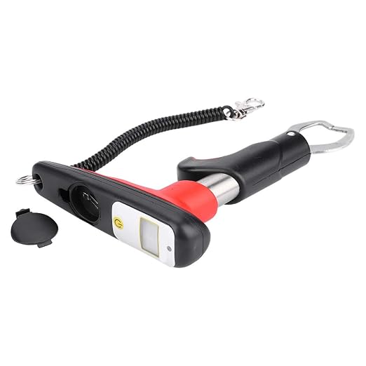 Portable Fishing Grip, Lightweight Digital Scale with Telescopic Stainless Steel Handle for Anglers, Spring Safety Rope Storage Bag for Freshwater Saltwater Travel Fishing