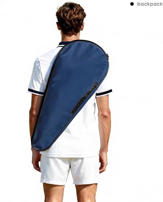 2 Rackets Tennis Racket Cover Padded Tennis Racket Bag with Handle and Adjustable Shoulder Strap