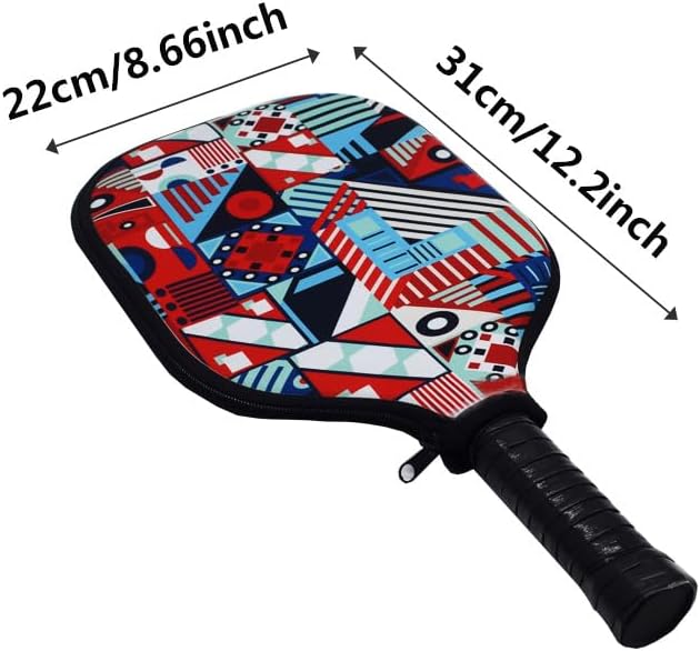 10 Pcs Sublimation Blanks Neoprene Pickleball Paddle Cover, 8.6 x 12.2 inches Zippered Racket Sleeve, Durable Neoprene Paddle Cover, Paddle Storage Bag for Most USAPA Standard