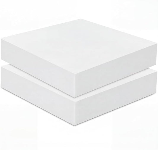 Frienda 2 Pack 4" X 20" X 20"Upholstery High Density Foam Cushion Replacement Square Cut to Size Foam Couch for Chair Couches Padding Shipping Packing DIY Cosplay Projects(White)